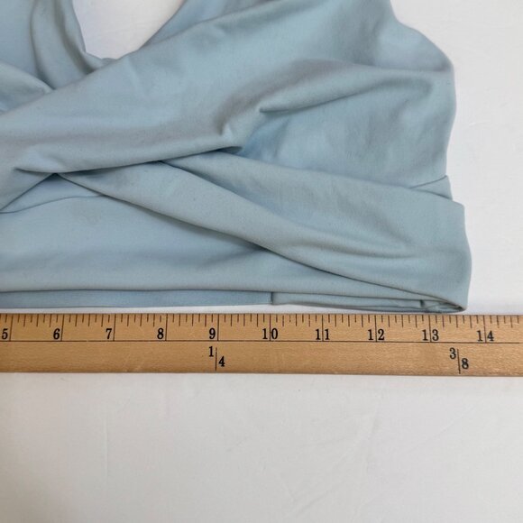 Buff Bunny Candy Wrap Sports Bra Sz L  Blue Cross Strap Back - Picture 3 of 8